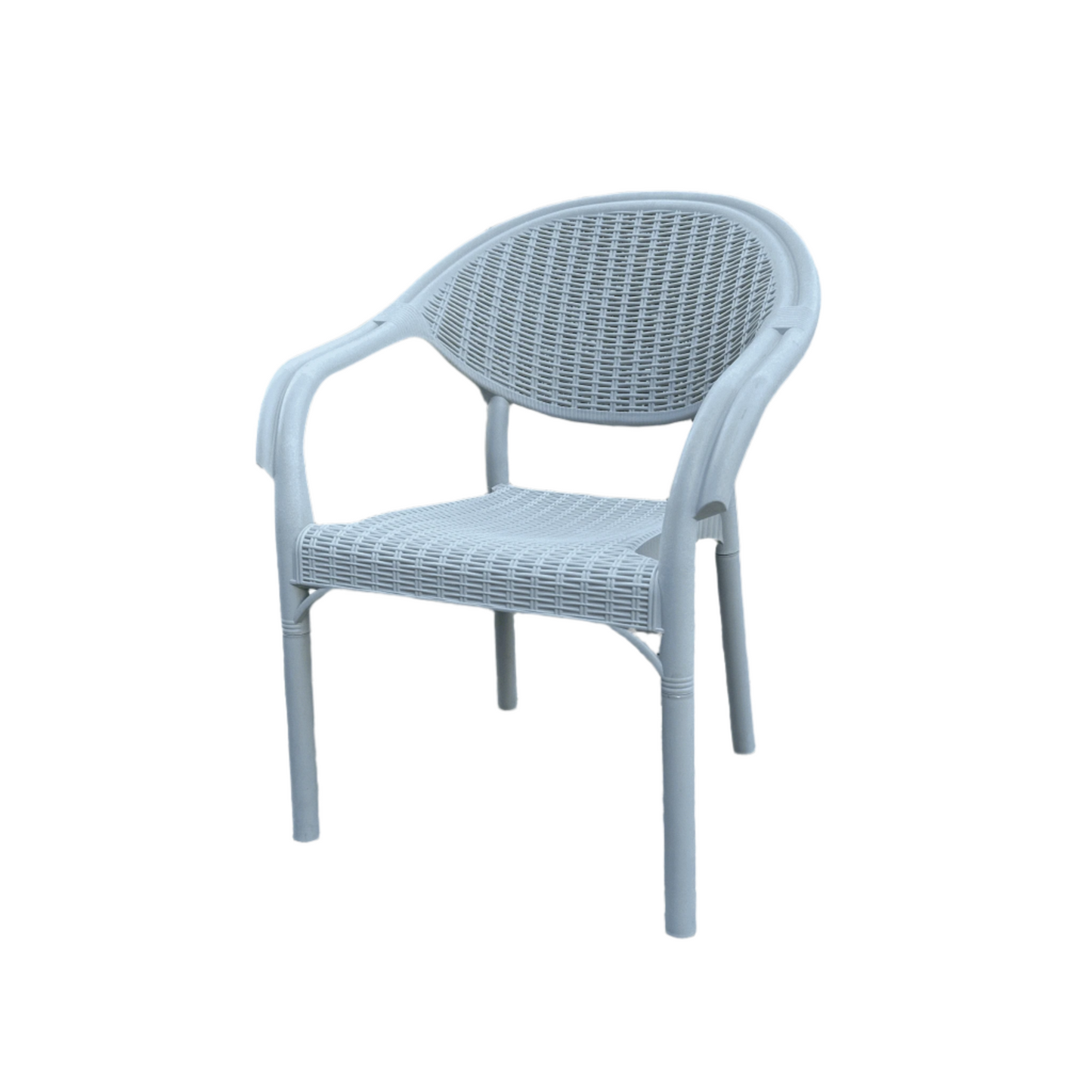 Bambu Silver Armchair – Eco-Friendly Recycled Plastic Chair for Outdoor, Balcony & Indoor Use