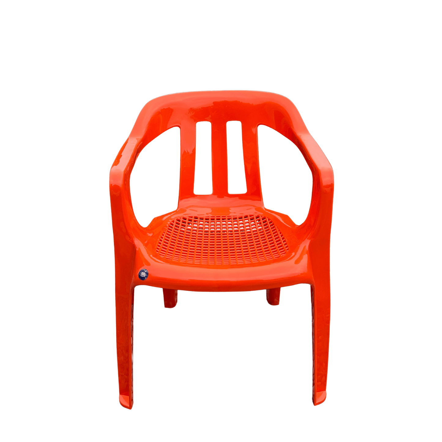 Della Vibrant Orange Plastic Armchair – Lightweight, Stackable and Weather-Resistant Indoor/Outdoor Dining Chair