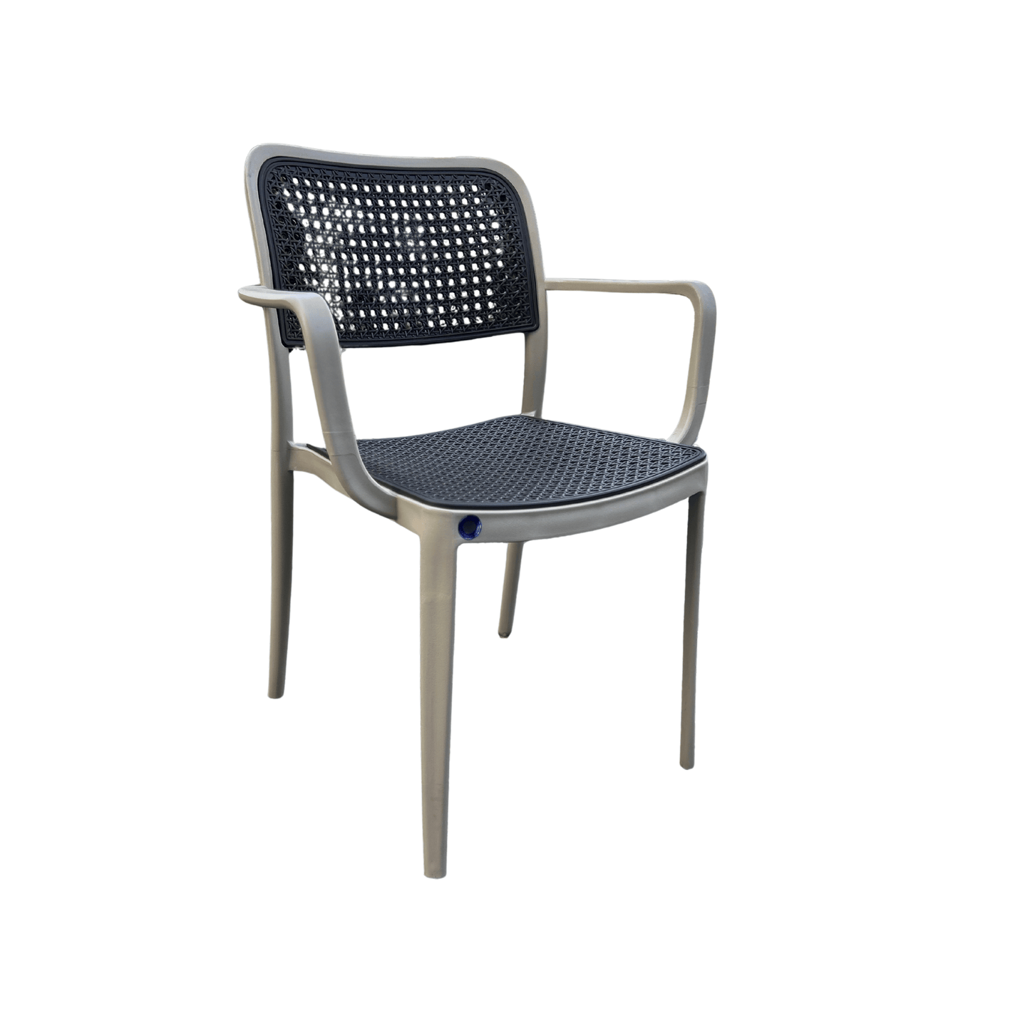 Elegant Loft Armchair – Two-Tone Matte Olive Green Frame with a Black Seat – Indoor/Outdoor Modern Chair for Dining Room, Patio, Balcony, Cafe or Terrace