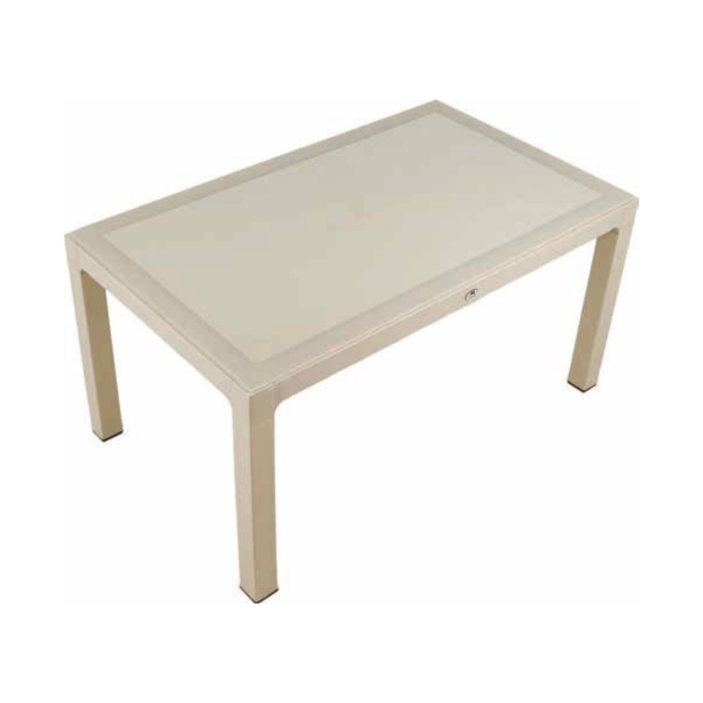 Elit Rattan Dining Table – 90x150 cm – Beige – Weather-Resistant Outdoor Table for Patio, Garden, or Terrace