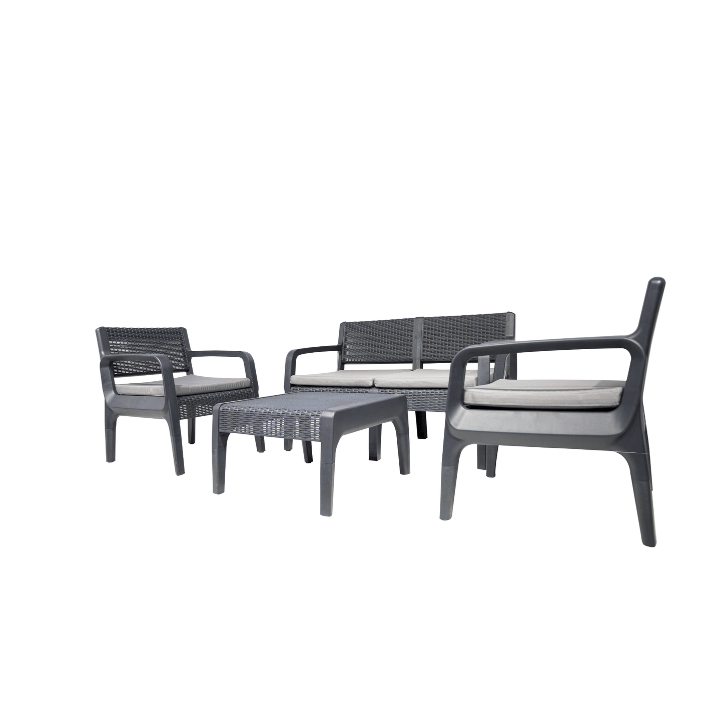Latte Outdoor Patio Set with Cushions (with 2-Seater Couch)