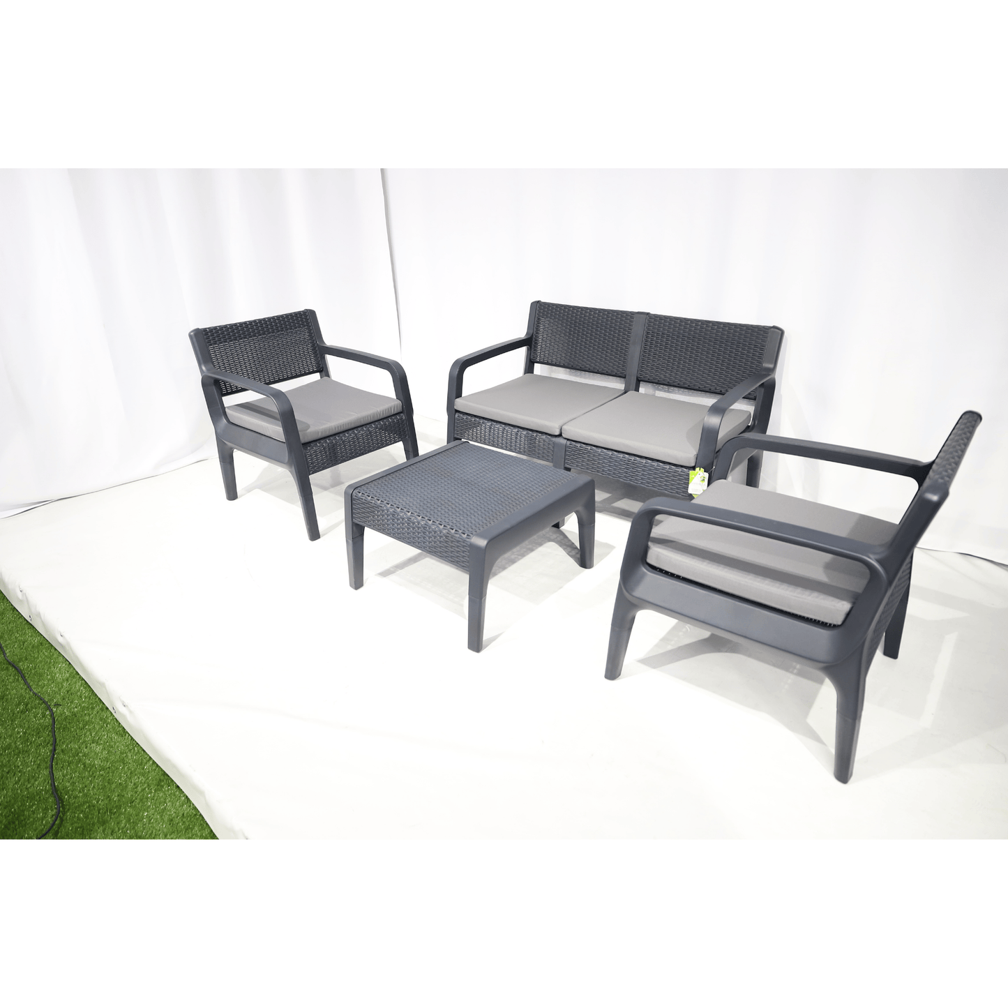 Latte Outdoor Patio Set with Cushions (with 2-Seater Couch)