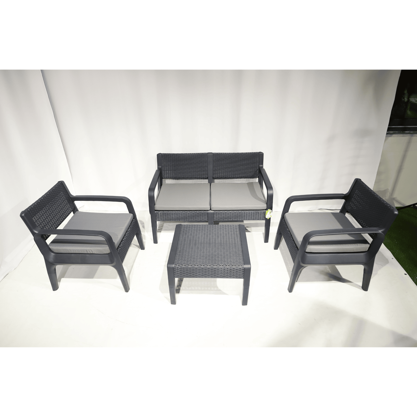Latte Outdoor Patio Set with Cushions (with 2-Seater Couch)