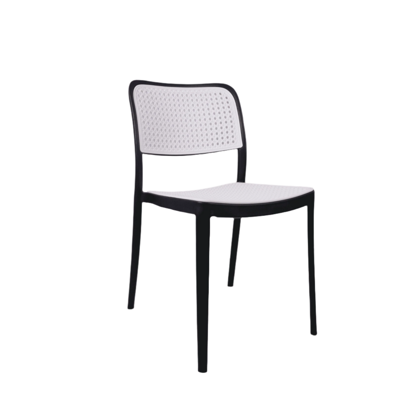 Loft Two-Tone Chair – Elegant Black Frame & White Seating | Solid, Indoor & Outdoor Dining, Kitchen, Café, Events