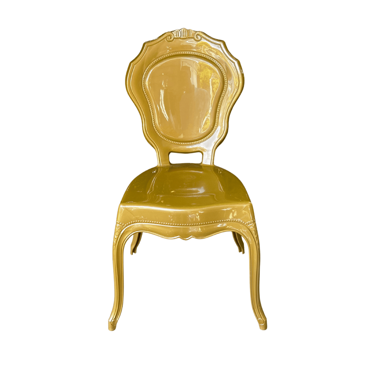 Mila Transparent Chair for Indoor Use – High-Quality Clear Plastic - Clear and Gold colors