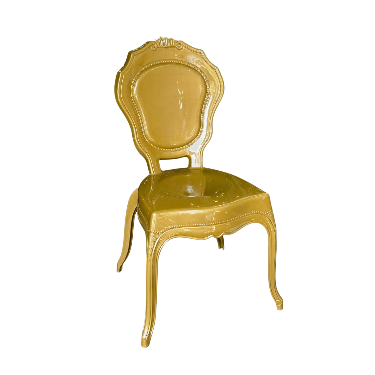 Mila Transparent Chair for Indoor Use – High-Quality Clear Plastic - Clear and Gold colors