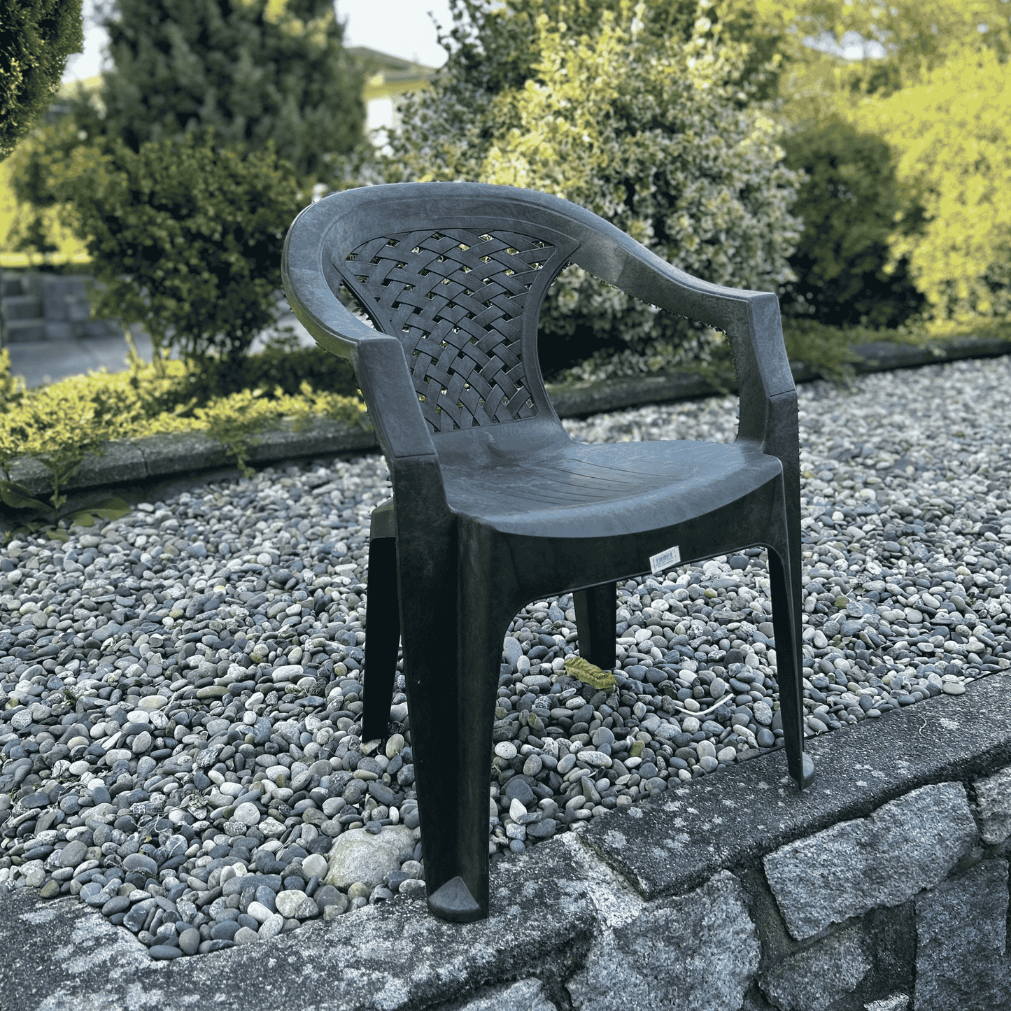 Tusem Armchair – Charcoal (Dark Gray) - Eco-Friendly Recycled Plastic Chair for Indoor/Outdoor Use
