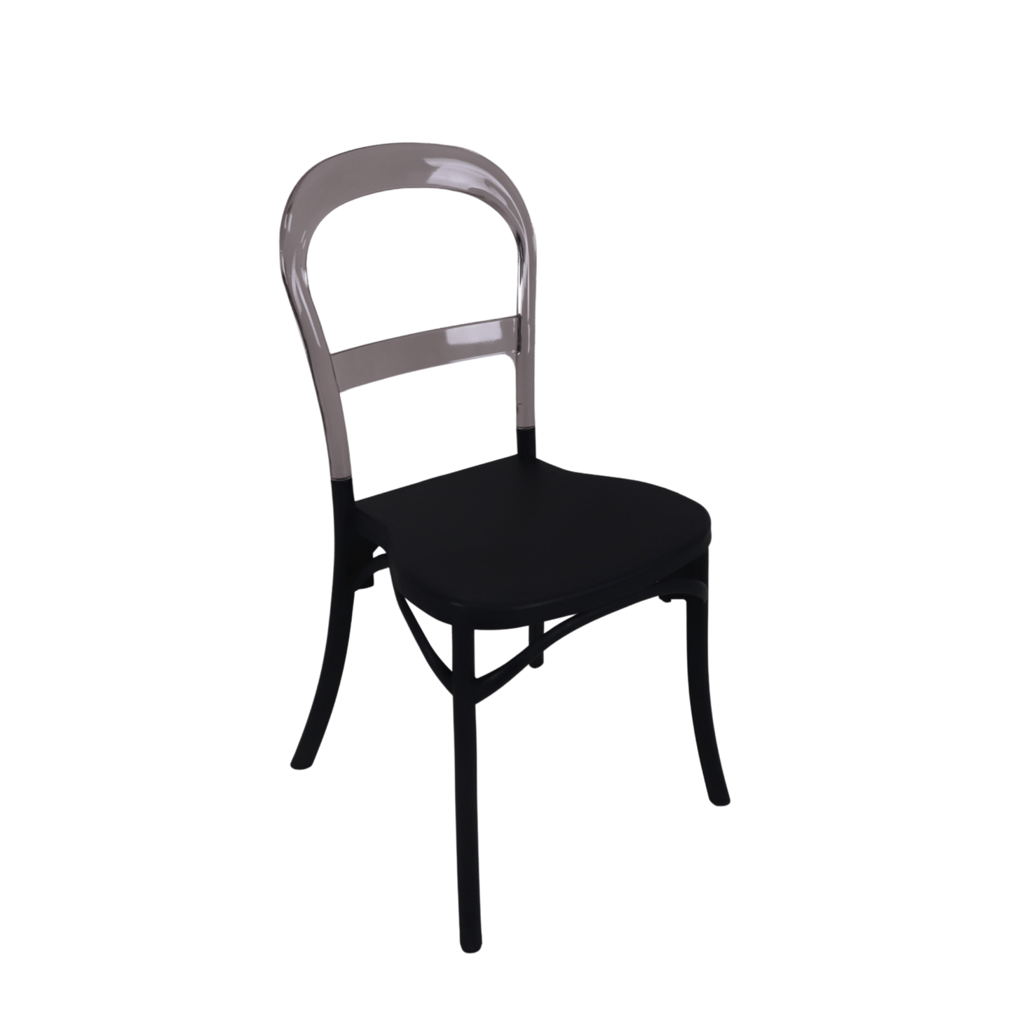 Viktor Chair – Model 8 | Dark Navy Seat with Transparent Back | Minimalist Indoor/Outdoor Chair for Kitchen, Dining, or Terrace