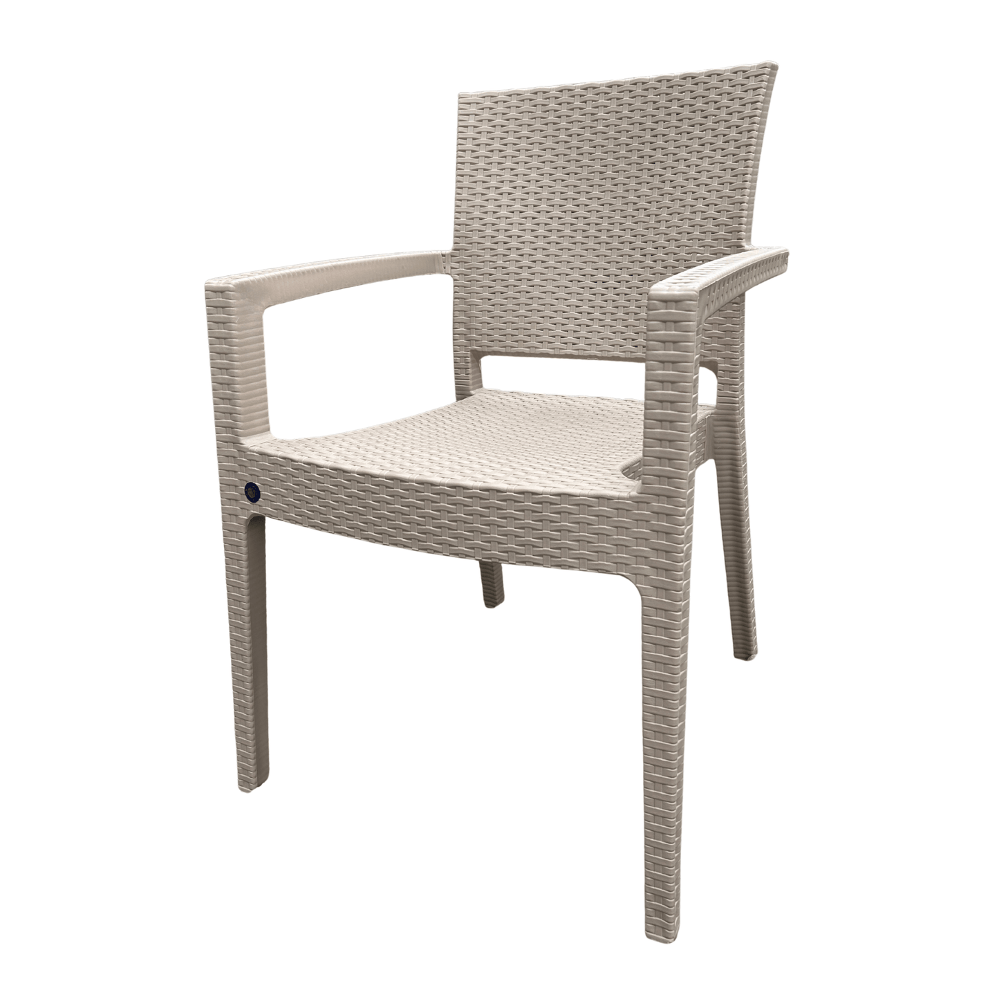 Zeus Grey Resin Wicker-Style Armchair with Metal Frame – Heavy-Duty, Stackable, Indoor/Outdoor