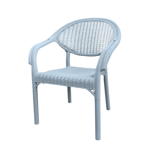 Bambu Silver Armchair – Eco-Friendly Recycled Plastic Chair for Outdoor, Balcony & Indoor Use