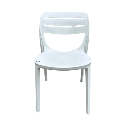 White Modern Bistro Chair – Lightweight, Stackable & Weather-Resistant Indoor/Outdoor Dining Chair