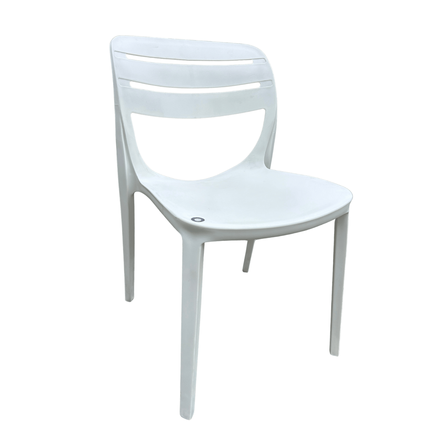 White Modern Bistro Chair – Lightweight, Stackable & Weather-Resistant Indoor/Outdoor Dining Chair