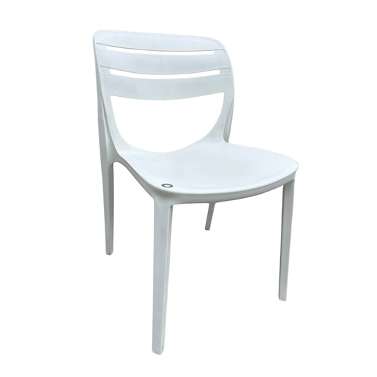 White Modern Bistro Chair – Lightweight, Stackable & Weather-Resistant Indoor/Outdoor Dining Chair