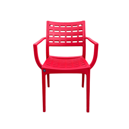 Coffeehouse Armchair – Indoor/Outdoor Lounge Chair in Black or Red, Casual Café-Style Seating