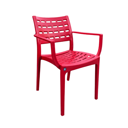 Coffeehouse Armchair – Indoor/Outdoor Lounge Chair in Black or Red, Casual Café-Style Seating