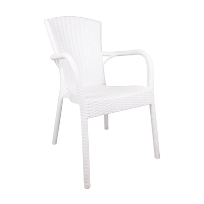 Doga Rattan Armchair – Large Elegant Indoor & Outdoor Chair with Reclined Comfort