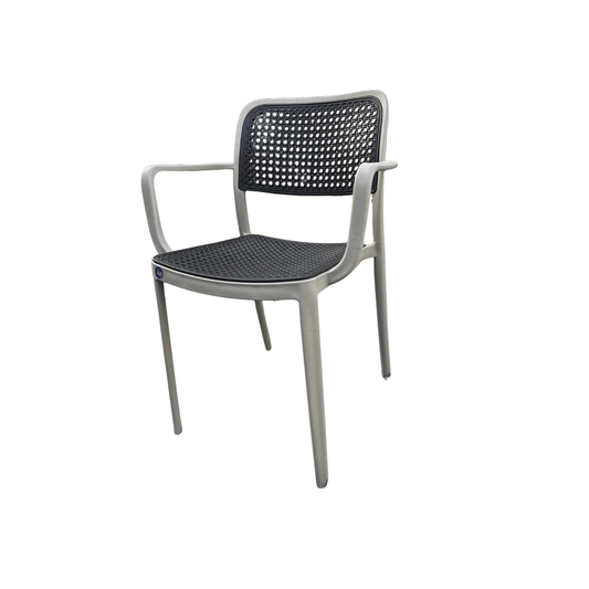 Elegant Loft Armchair – Two-Tone  Matte Olive Green Frame with a Black Seat – Indoor/Outdoor Modern Chair for Dining Room, Patio, Balcony, Cafe or Terrace