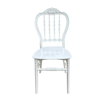Elegant White Chiavari Chair (Karmen-7) – For Kitchen, Dining Room, Events, Restaurants & Cafes