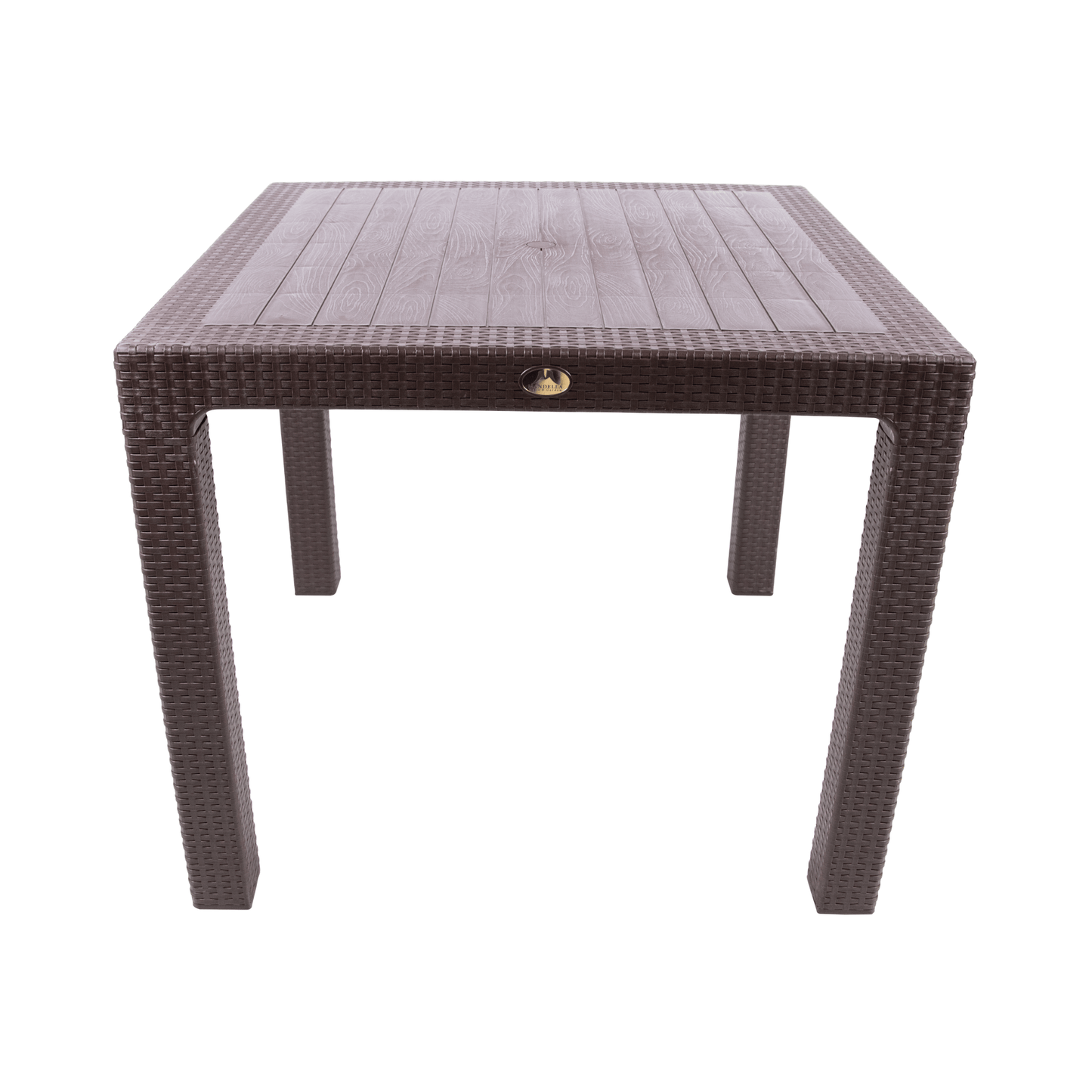 Elit Rattan Dining Table – 90x90 cm – Anthracite – Weather-Resistant Outdoor Table for Patio, Garden, or Terrace