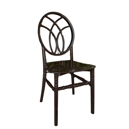 Karmen-11 Black Resin Dining & Event Chair – Interlaced Round Back, Stackable, Lifetime Durable, 450 kg Capacity
