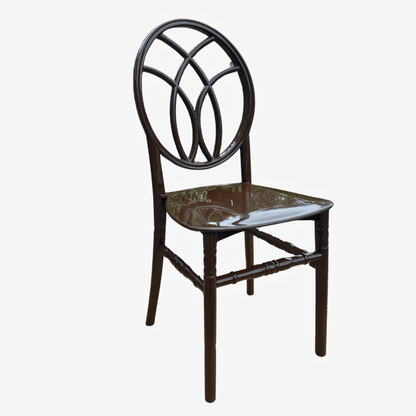 Karmen-11 Black Resin Dining & Event Chair – Interlaced Round Back, Stackable, Lifetime Durable, 450 kg Capacity
