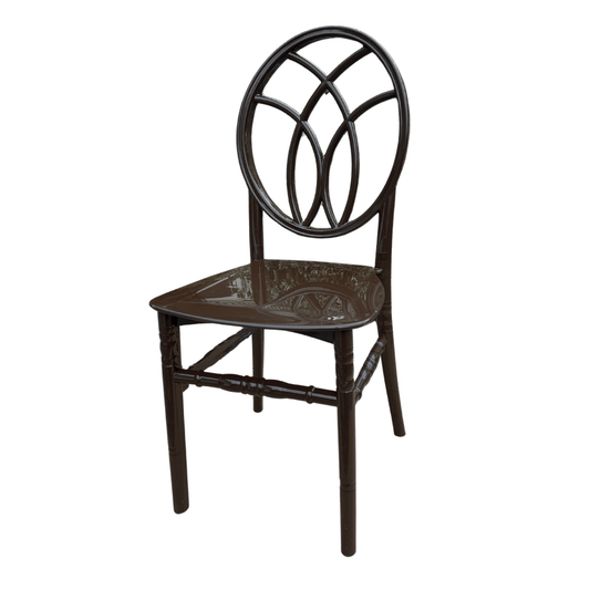 Karmen-11 Black Resin Dining & Event Chair – Interlaced Round Back, Stackable, Lifetime Durable, 450 kg Capacity