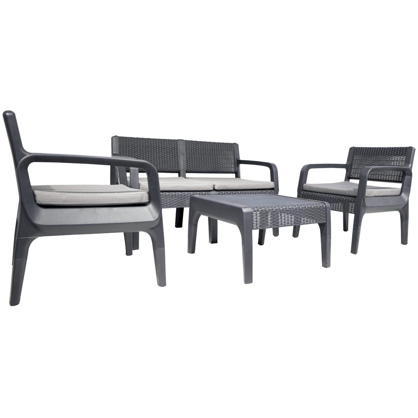 Latte Outdoor Patio Set with Cushions (with 2-Seater Couch)