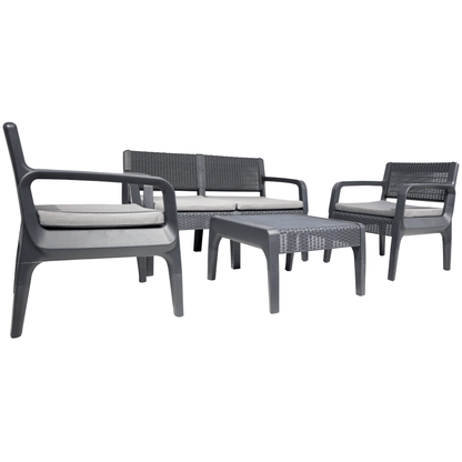 Latte Outdoor Patio Set with Cushions (with 2-Seater Couch)
