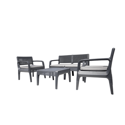 Latte Outdoor Patio Set with Cushions (with 2-Seater Couch)