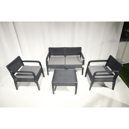 Latte Outdoor Patio Set with Cushions (with 2-Seater Couch)