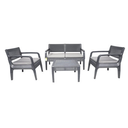 Latte Outdoor Patio Set with Cushions (with 2-Seater Couch)