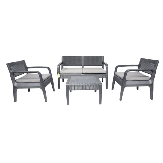 Latte Outdoor Patio Set with Cushions (with 2-Seater Couch)