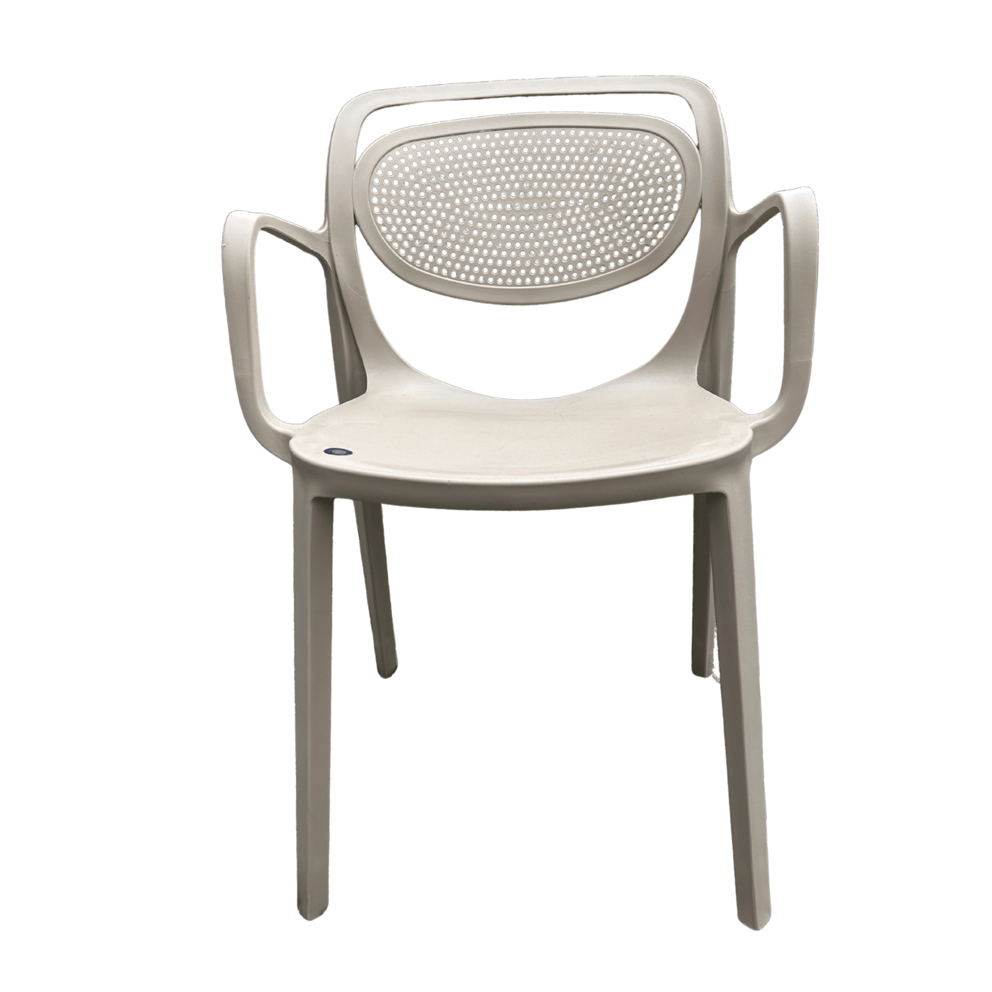 Light Beige Resin Bistro Armchair – Indoor/Outdoor, Stackable and Weather-Resistant