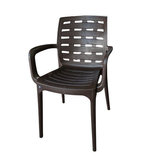 Maya Armchair Model C – Elegant Dark Brown Chair | Stackable, Indoor & Outdoor Use