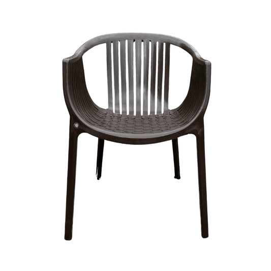 Roma Arda Dark Brown Resin Armchair – Indoor/Outdoor, Stackable, Durable Seating