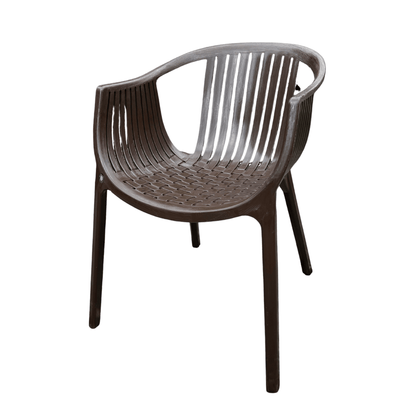 Roma Arda Dark Brown Resin Armchair – Indoor/Outdoor, Stackable, Durable Seating