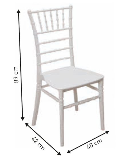 Silver Chair Model A Premium – White Resin Dining Chair | Lightweight, Solid for Home, Restaurants & Events