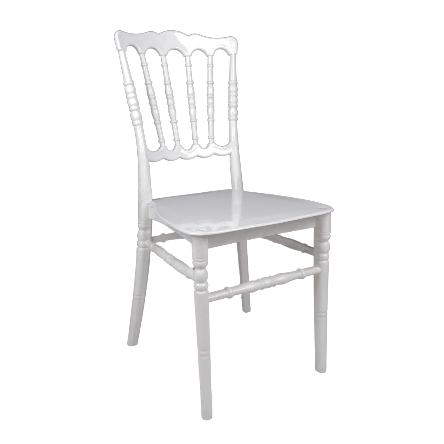 Silver-B: White Resin Dining & Event Chair – Classic Decorative Back, Stackable, Durable & Easy-Clean, 450 kg Capacity