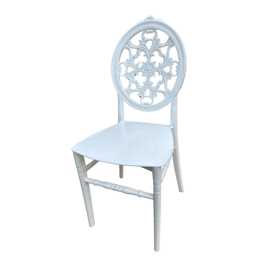 Silver Chair Model E Premium – White Resin Dining Chair | Lightweight, Durable & Ideal for Home, Restaurant & Event Use