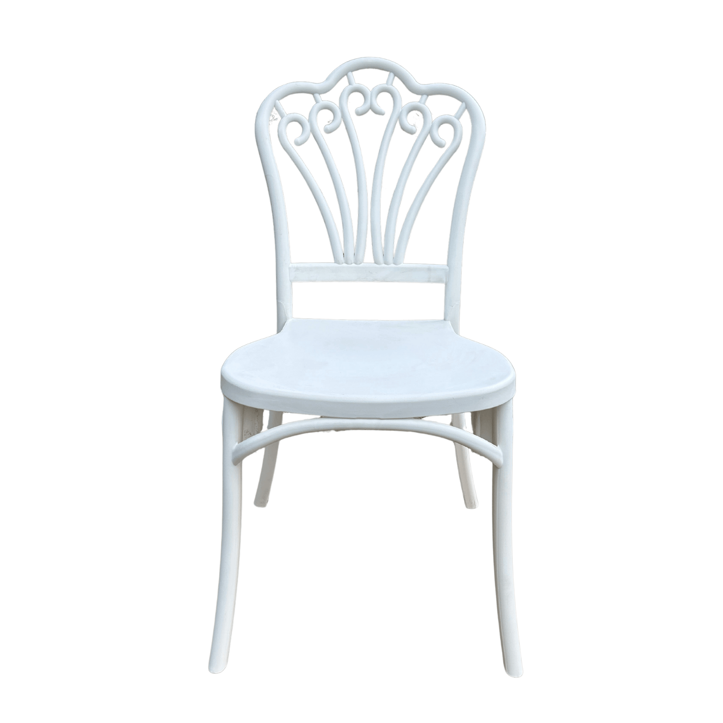 Viktor-7 White Vintage Bistro Resin Chair – Indoor/Outdoor, Stackable & Weather-Resistant