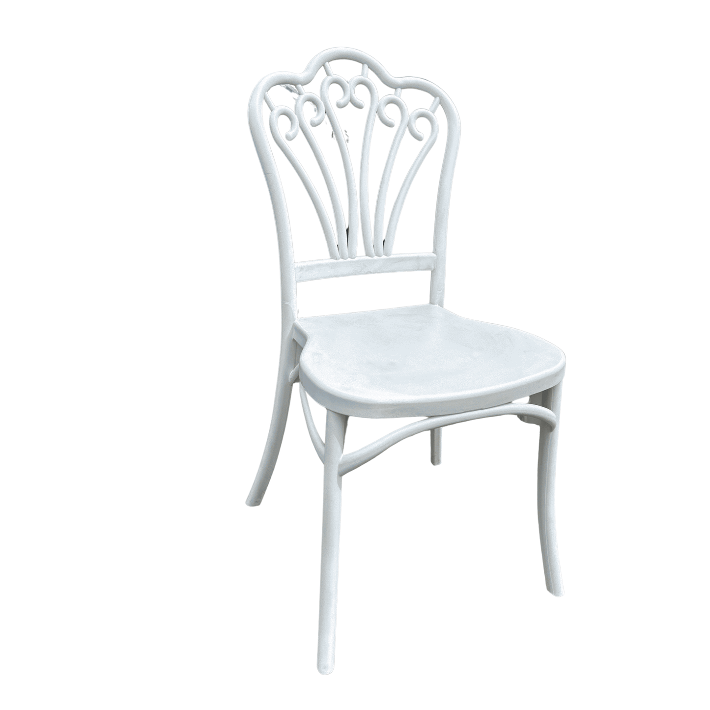 Viktor-7 White Vintage Bistro Resin Chair – Indoor/Outdoor, Stackable & Weather-Resistant