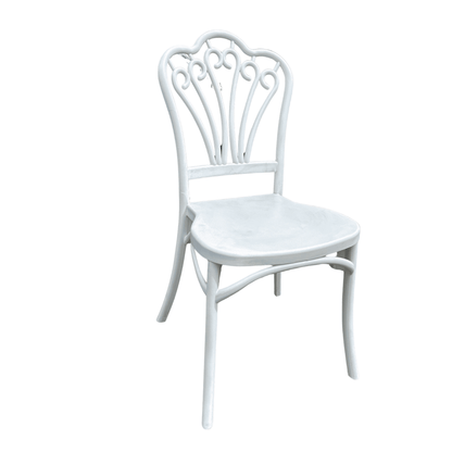 Viktor-7 White Vintage Bistro Resin Chair – Indoor/Outdoor, Stackable & Weather-Resistant