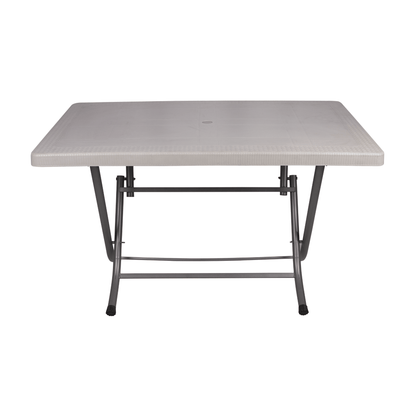 Zeugma Rattan Dining Table – 70x120 cm, Dark Brown & Beige, Indoor/Outdoor Use