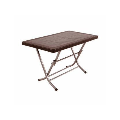 Zeugma Rattan Dining Table – 70x120 cm, Dark Brown & Beige, Indoor/Outdoor Use