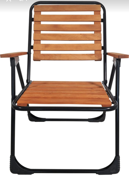 Bistro Picnic Set - Wood with Metal Frame - Foldable